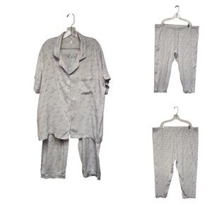 Gilligan & O'Malley Short Sleeve Sleepwear Pajama Pants Set Size 3X Blue/Red